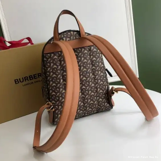 Official First Bag Ru TMONOGRAM BURBERRY E-CANVAS PRINT BACKPACK STRIPE 0611